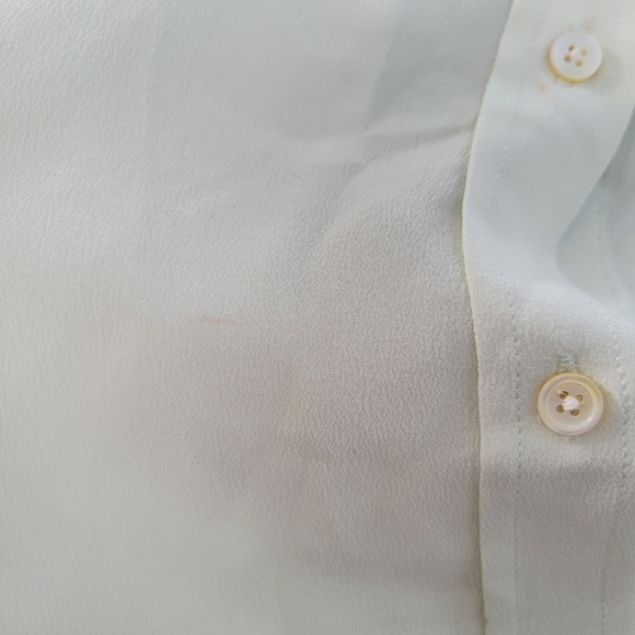 Everlane Clean Washable Silk Relaxed Button Up Shirt Light Green 14 - Picture 14 of 16